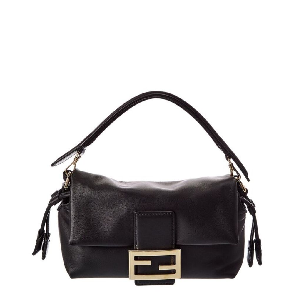 Fendi Baguette Soft Small Leather Mini Bag, Black